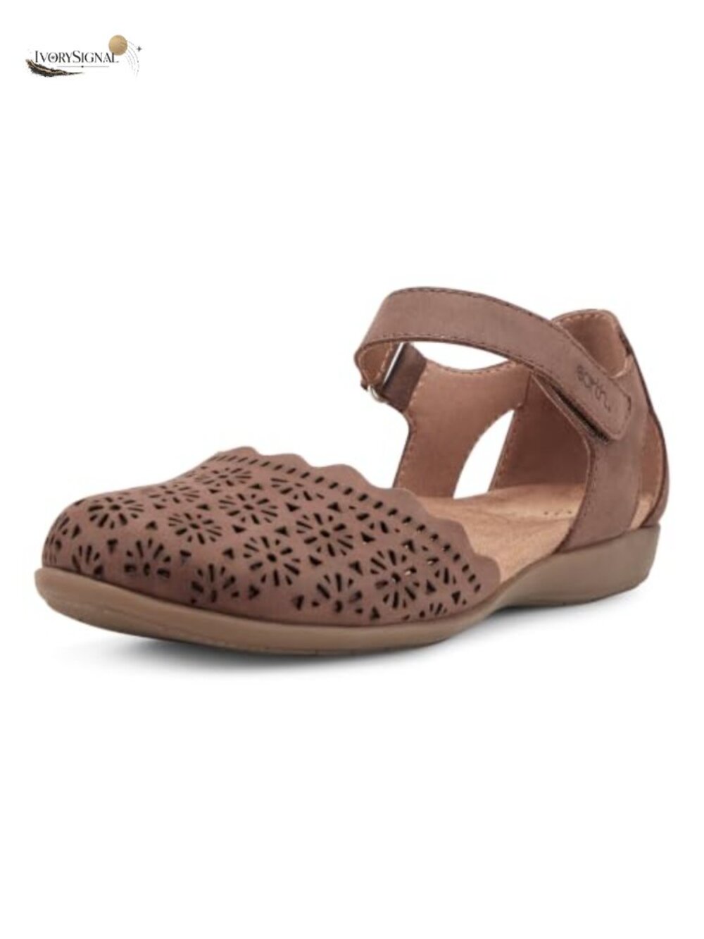 Earth Bronnie Women's Flat Sandals Leather Hook & Loop Cushioned